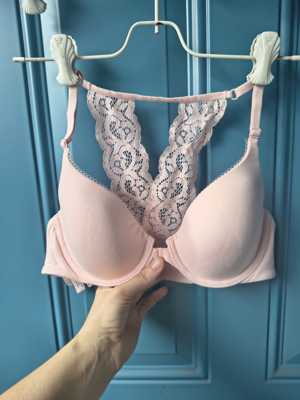 Victoria's Secret Light Pink Lace Racerback T-Shirt Bra
